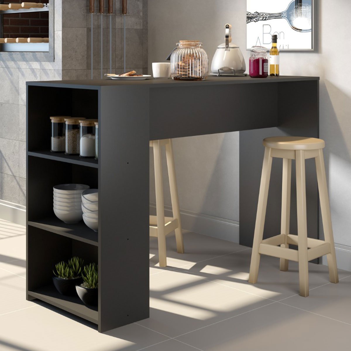 Balcão De Cozinha Ditália Aspen 2 Pt 4 Gvts Cvbr Cd-104 Br