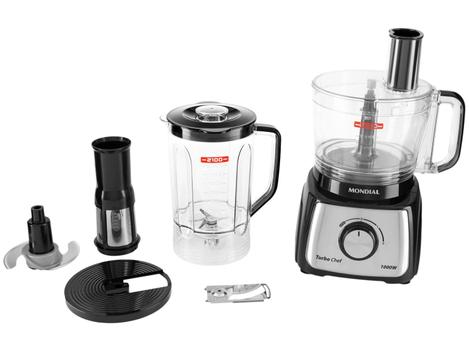 Multiprocessador De Alimentos Mondial Preto - Turbo Chef Mpn-01-b 5 Funções 1000w