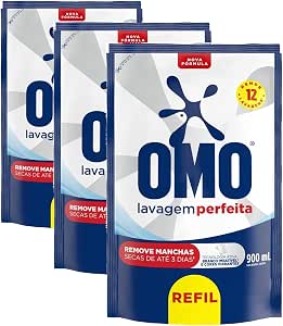 Omo Sabão Líquido Refil Omo Lavagem Perfeita Refil 900ml (embalagem Com 3)