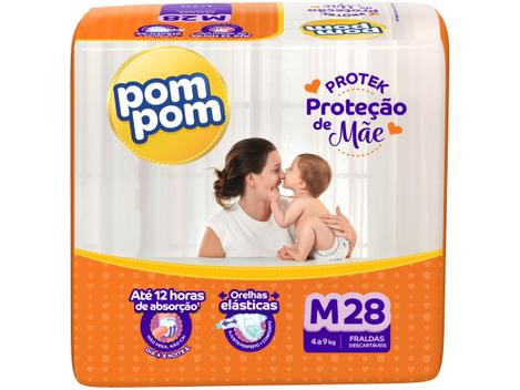 [Regional] Fralda Pom Pom Protek Proteção De Mãe Jumbo - Tam. M 4 A 9kg 28 Unidades