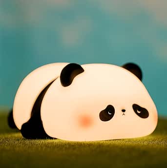 Luminária Panda Dormindo LED Decorativo Para Quarto Luz Noturna USB com Brilho Ajustável Ideal para Bebês Crian