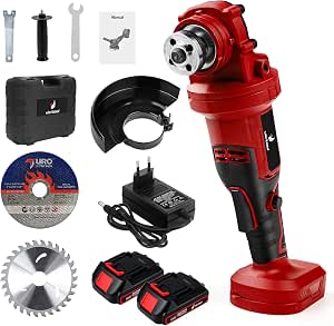 Victool Esmerilhadeira Angular Sem Fio 21V 800W 100mm com Motor de Cobre, 10000 RPM, Empunhadura Auxiliar, Protetor Ajustável, Bateria Recarregável