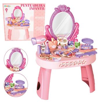 [APP] Penteadeira Infantil Menina Acessórios Princesa Maquiagem Cor Rosa