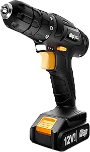 WAP Parafusadeira e Furadeira a Bateria Li-Ion 12V BPF 12K3 BLACK Carregador Bivolt com Maleta e Kit de 13 Acessórios