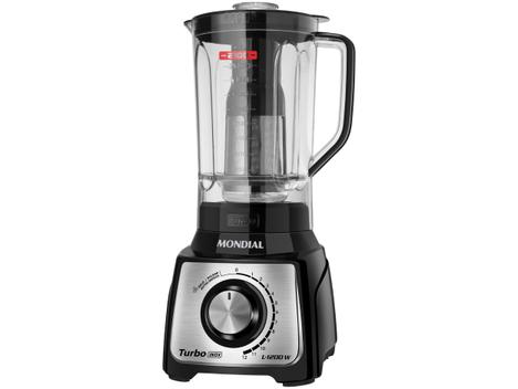 Liquidificador Mondial Turbo L-1200 Bi Com Filtro 12 Velocidades 1200w Inox Preto